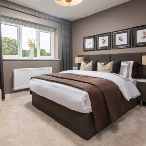 Bedroom two in the Harrison show home at Elmbrook Park, Coppull.