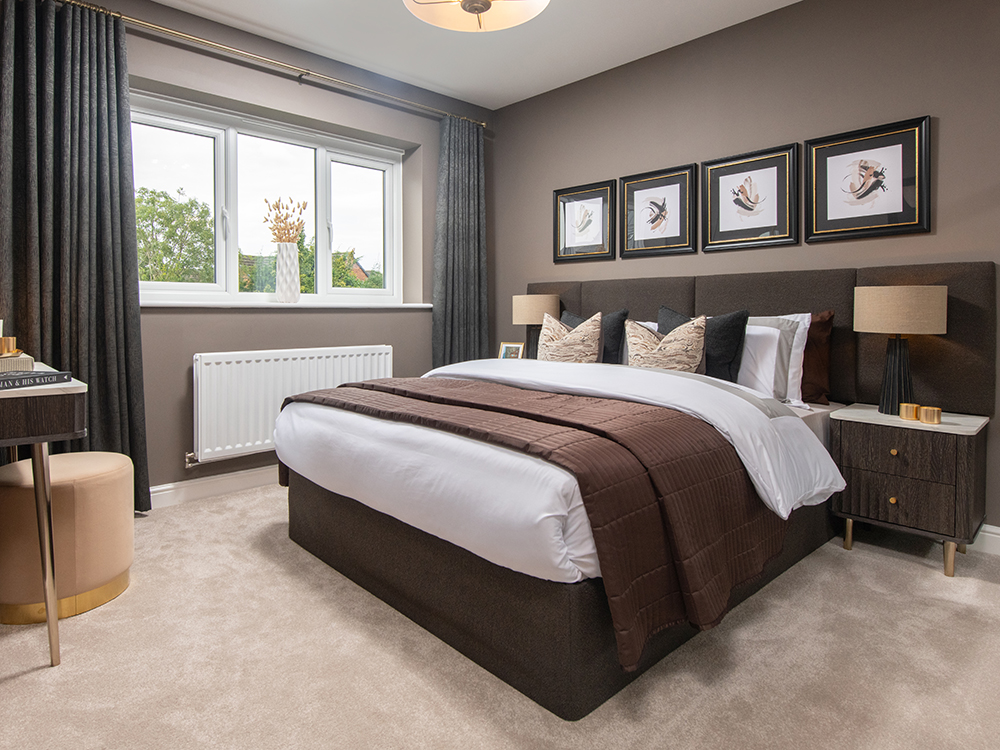 Bedroom two in the Harrison show home at Elmbrook Park, Coppull.