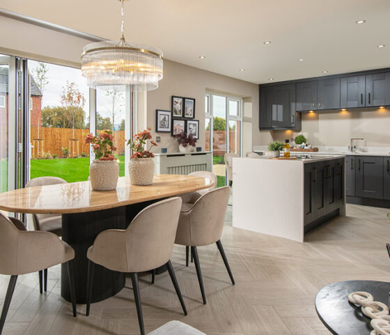 A kitchen dining area in The Lawson show home at Stonebrook Meadows.