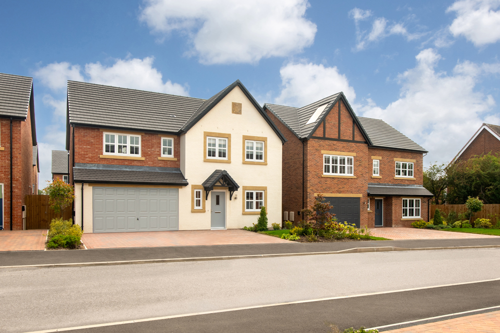 External of new build houses at Longton Grange Story Homes development