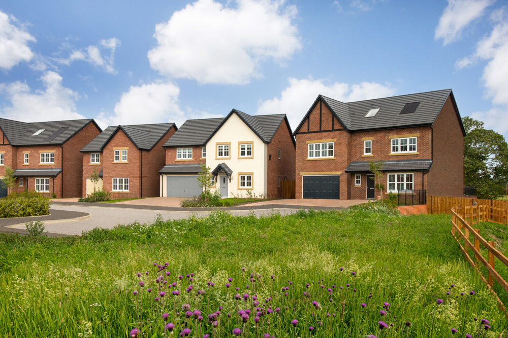 External of new build houses at Longton Grange Story Homes development