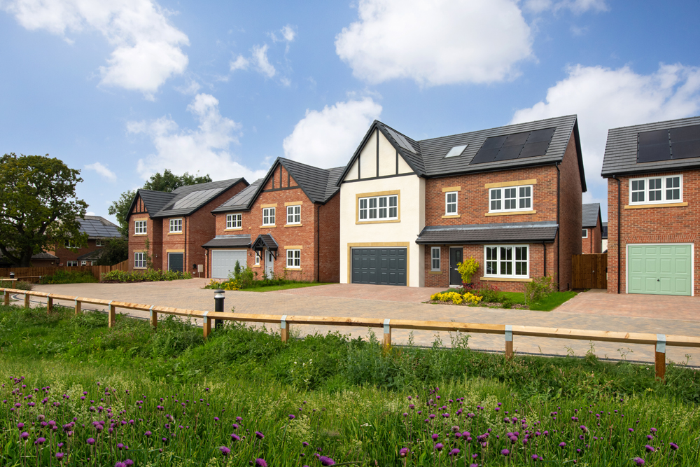 External of new build houses at Longton Grange Story Homes development
