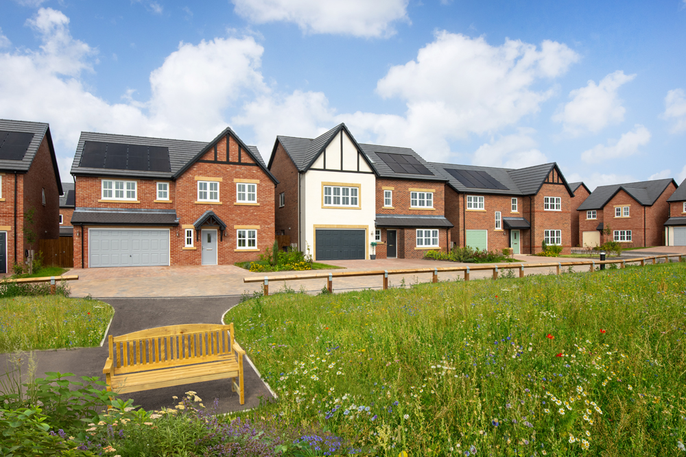 External of new build houses at Longton Grange Story Homes development
