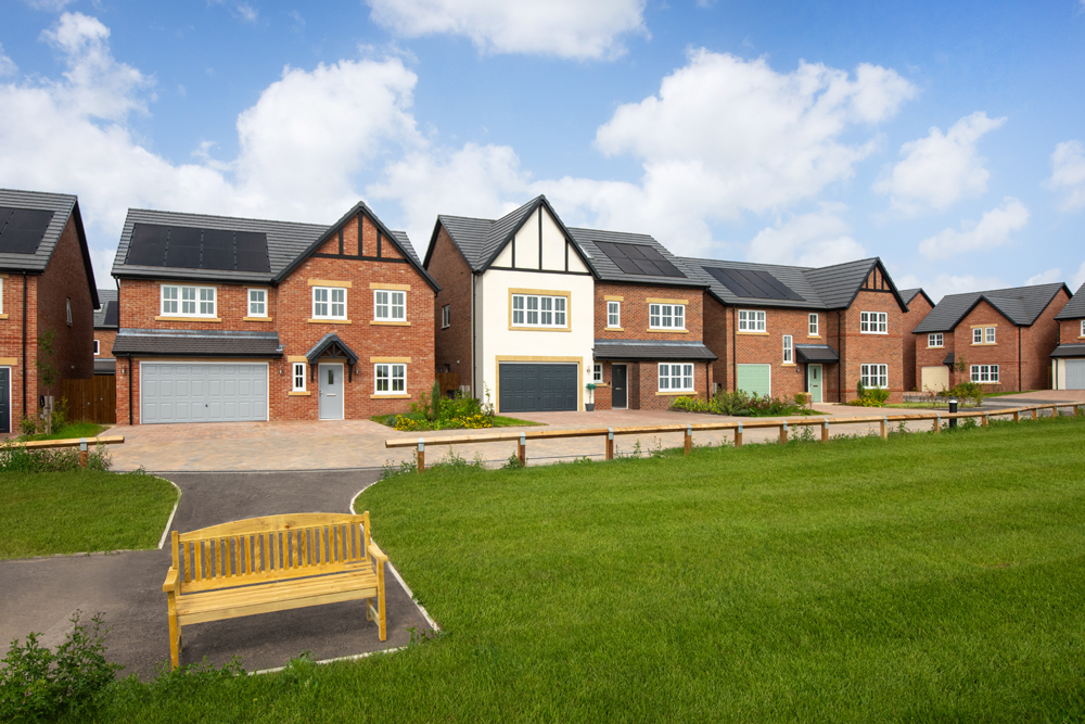 External of new build houses at Longton Grange Story Homes development