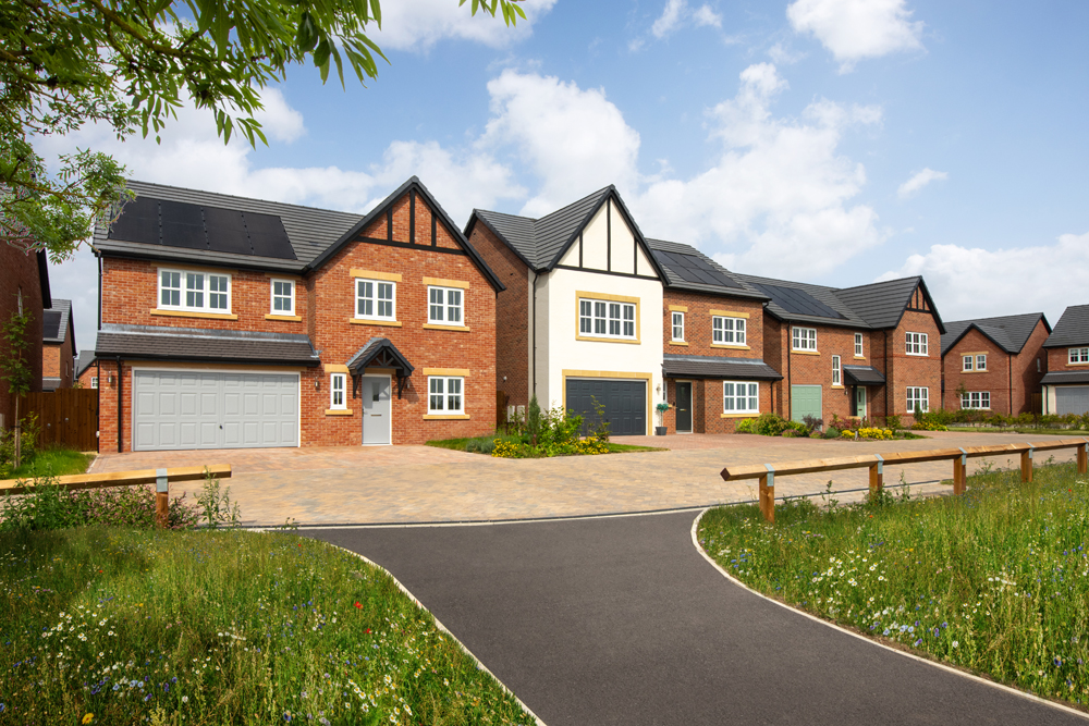 External of new build houses at Longton Grange Story Homes development