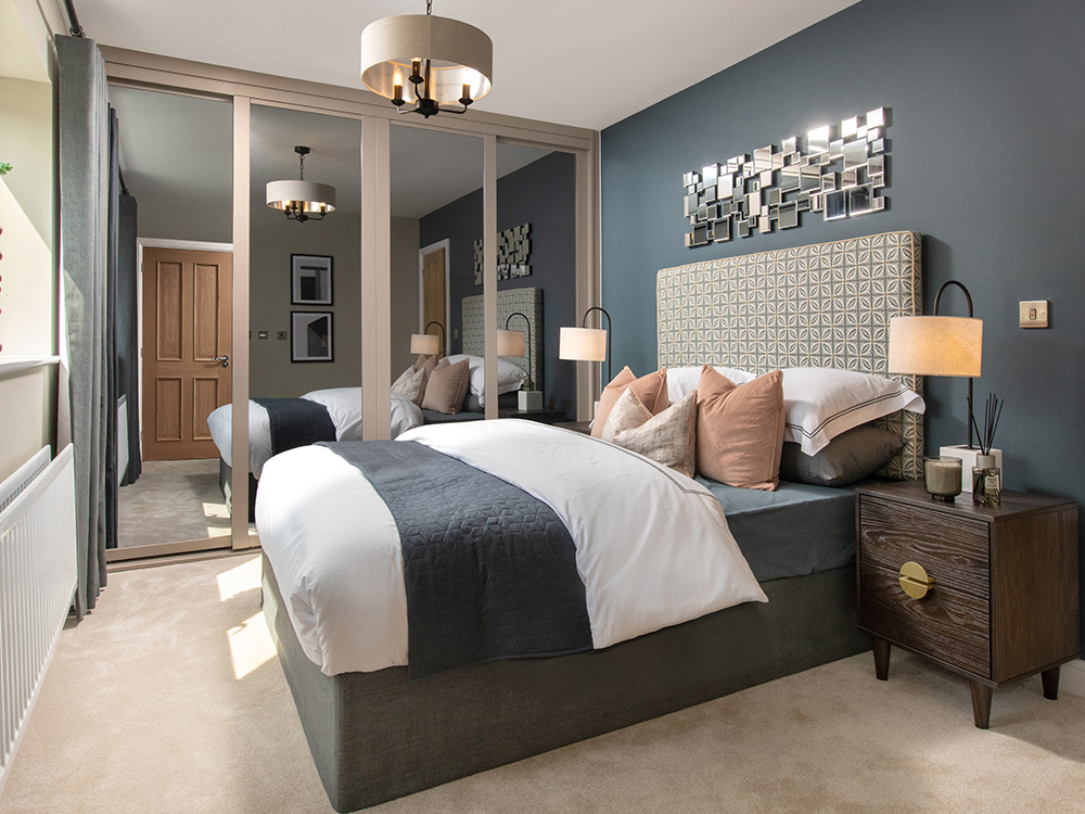 A bedroom in a Charlton show home from Story Homes.
