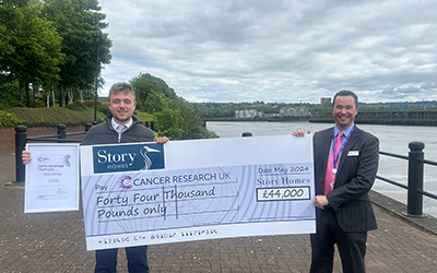 Story Homes raises over £75,000 for Cancer Research UK and announces new charity partners