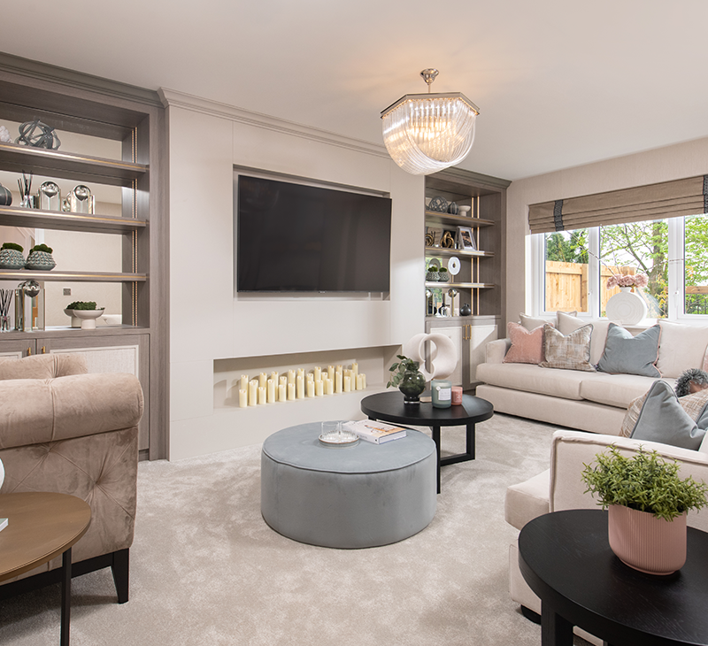 Living room shot of The Cranford by Story Homes