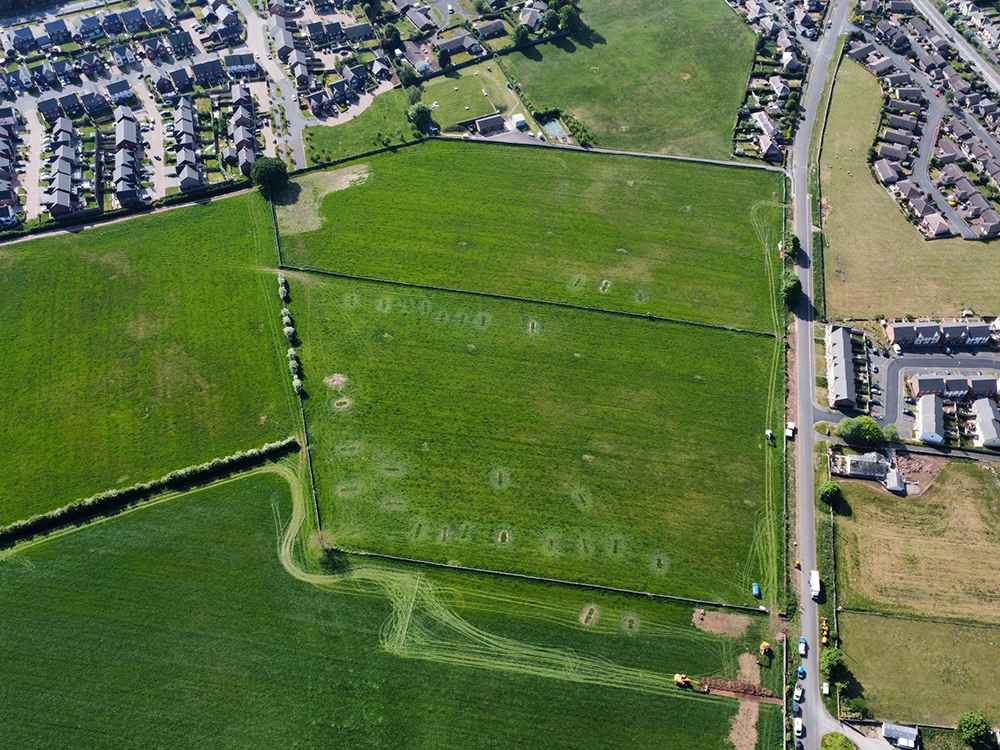 A drone image of The Fairways phase 2