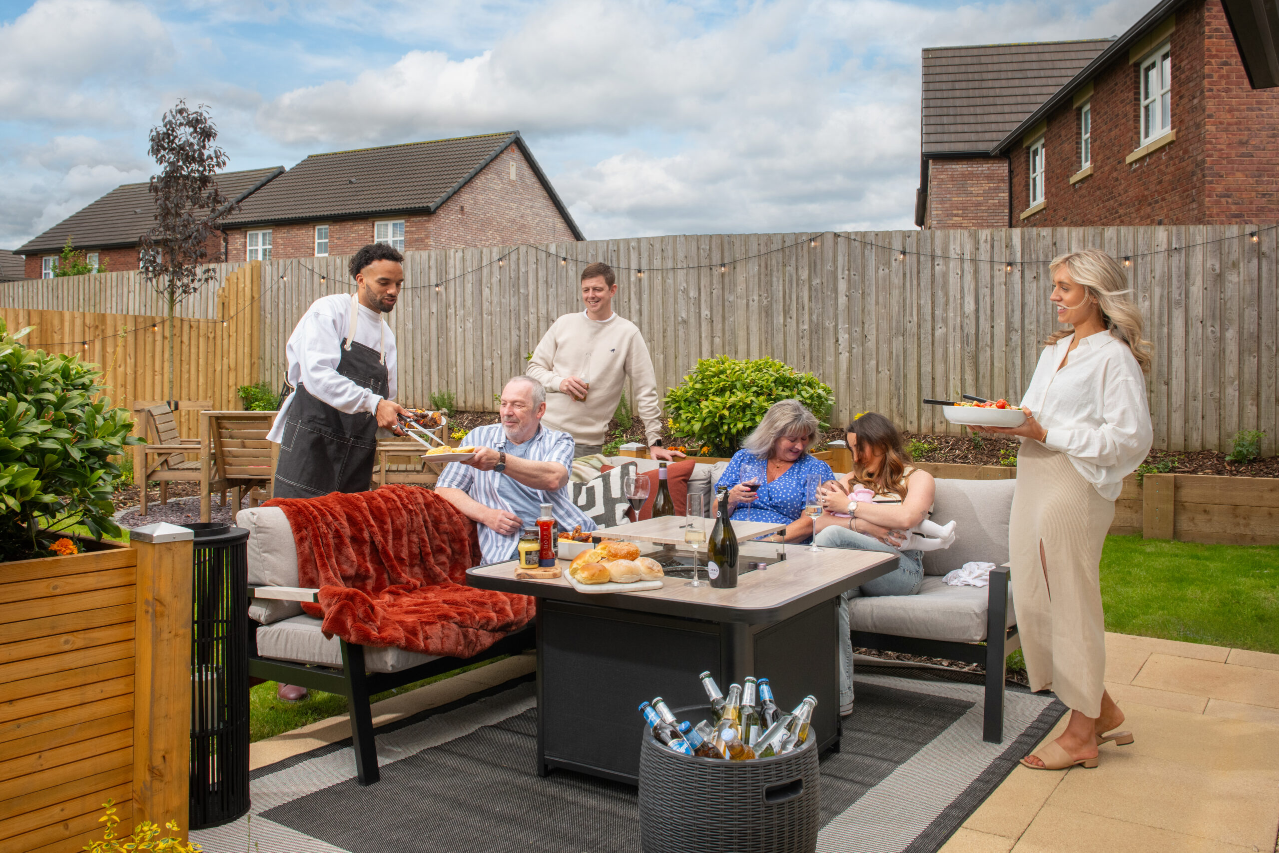 Story Homes entertaining in the garden