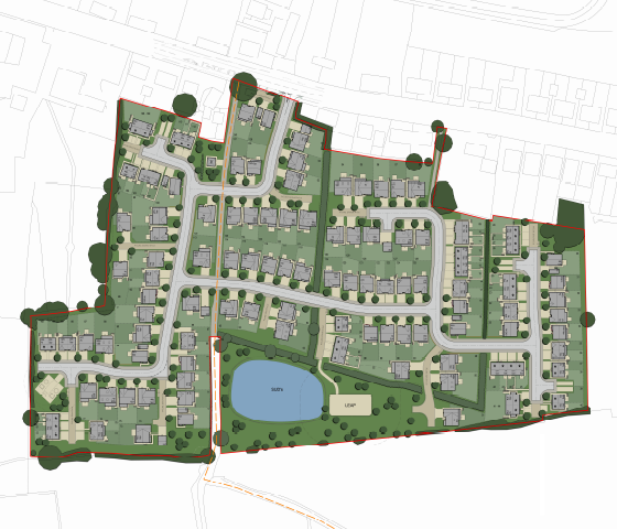 Coloured layout of Longton