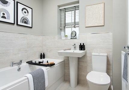 Bathroom of The Spencer show home at Sadler Woods