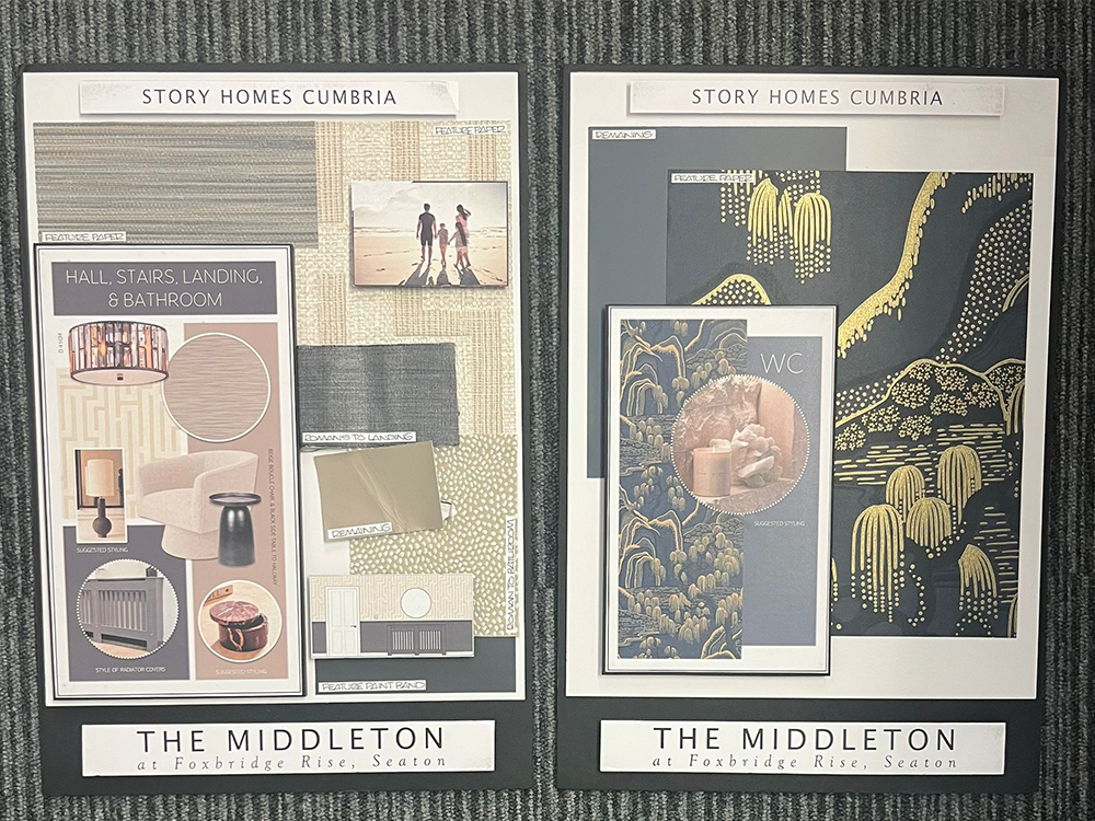 Moodboard samples of our new Middleton showhome at Foxbridge Rise, Seaton
