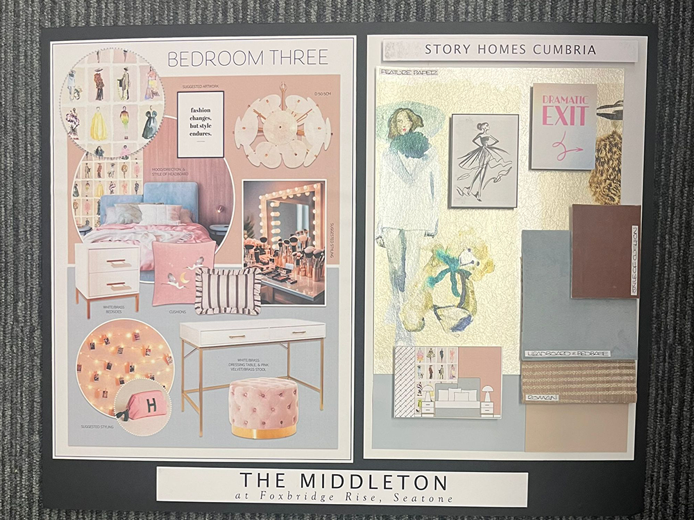 Moodboard samples of our new Middleton showhome at Foxbridge Rise, Seaton
