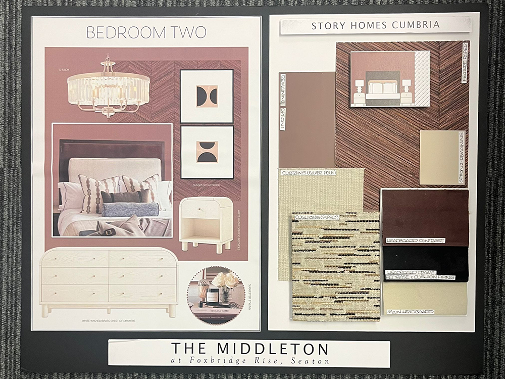 Moodboard samples of our new Middleton showhome at Foxbridge Rise, Seaton