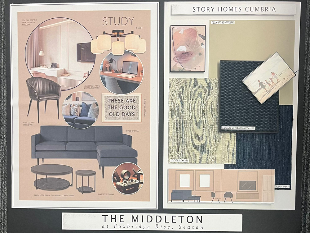 Moodboard samples of our new Middleton showhome at Foxbridge Rise, Seaton