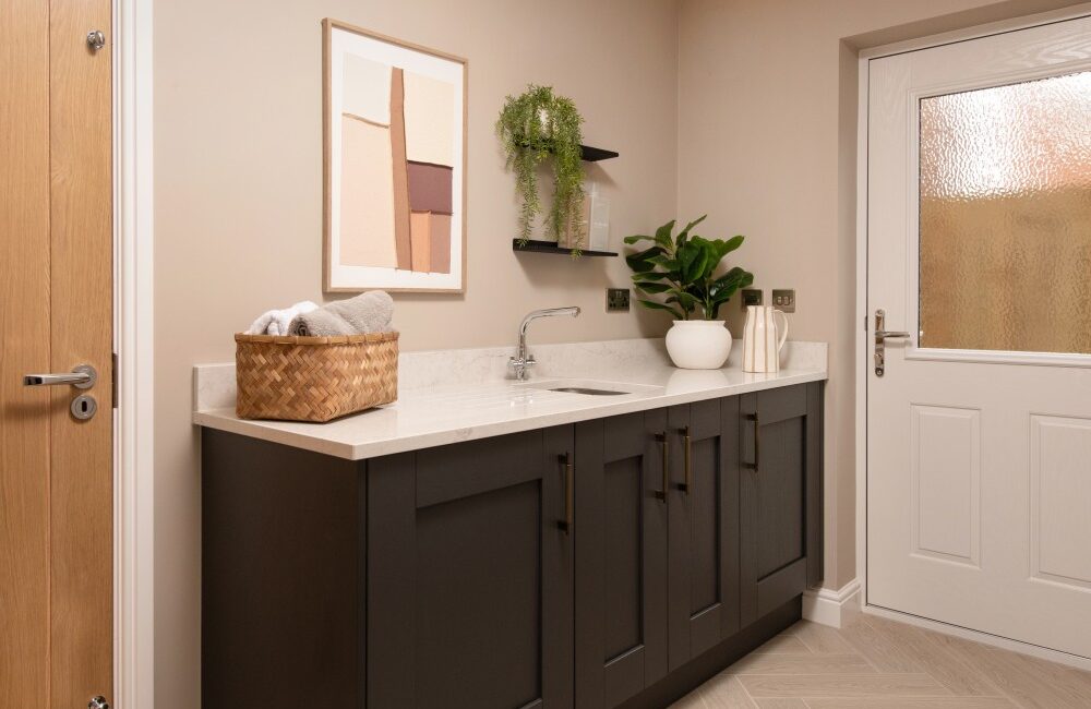 Utility room, worktops and cupboards