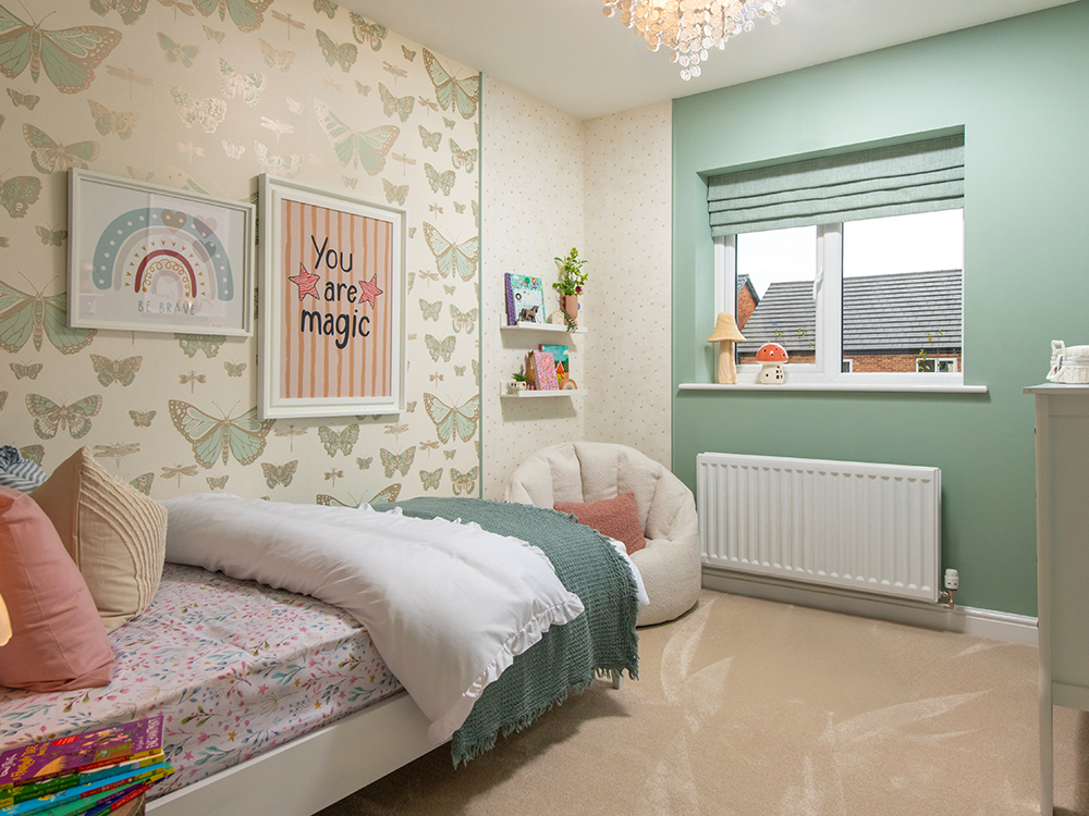 A view of the bedroom in The Sanderson show home at Ashwood Grange, by Story Homes.