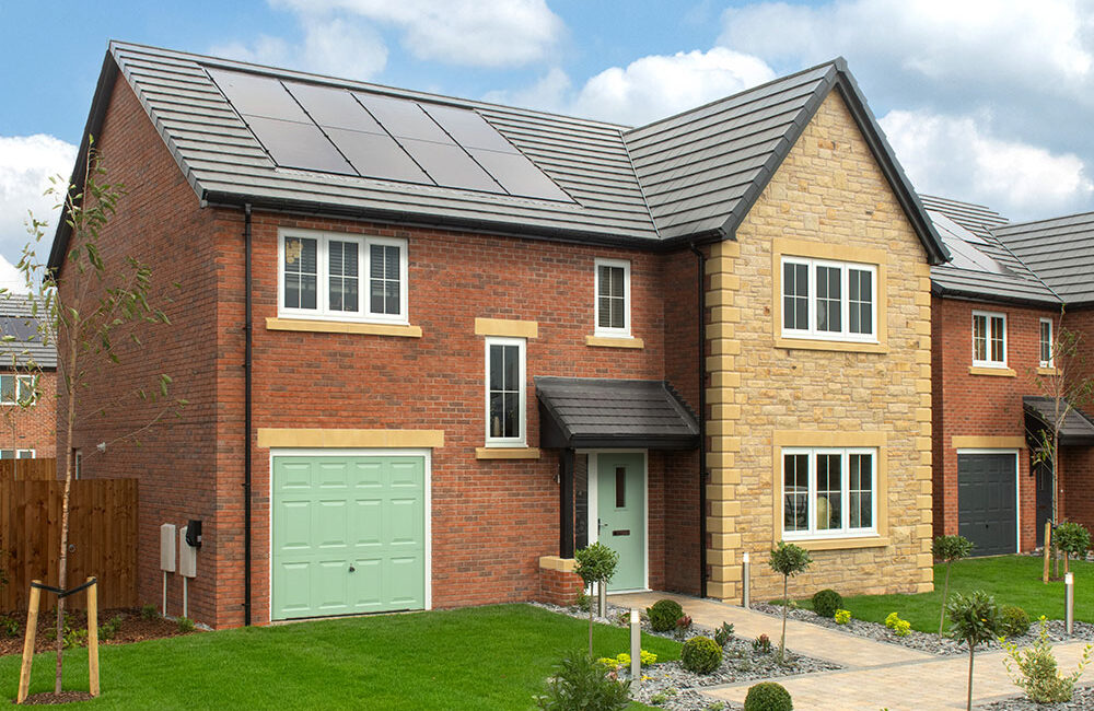 A view of the front of a Lawson house at Stonebrook Meadows by Story Homes.