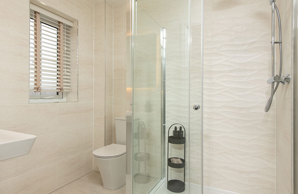 A view of an En-suite in a Lawson show home at Stonebrook Meadows, by Story Homes.