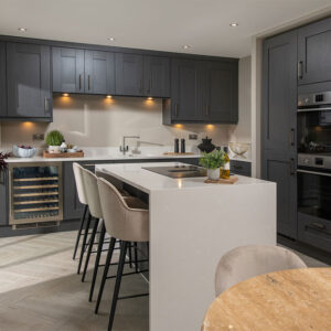 A view of the kitchen in a Lawson show home at Stonebrook Meadows, by Story Homes.