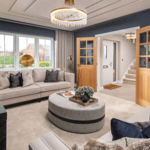 A view of the lounge in a Lawson show home at Stonebrook Meadows, by Story Homes.