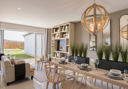 The Wilson dining room/kitchen/living area