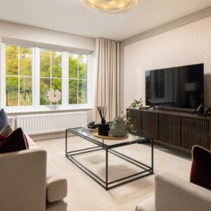 The Hartford lounge with sofas and a tv stand
