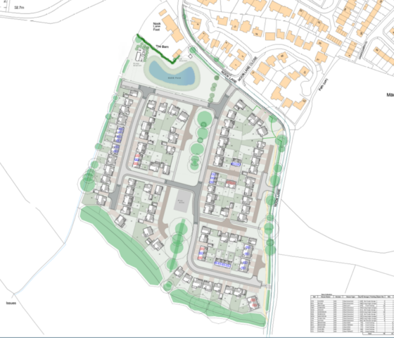 Coloured layout for Nook Lane, Dalston