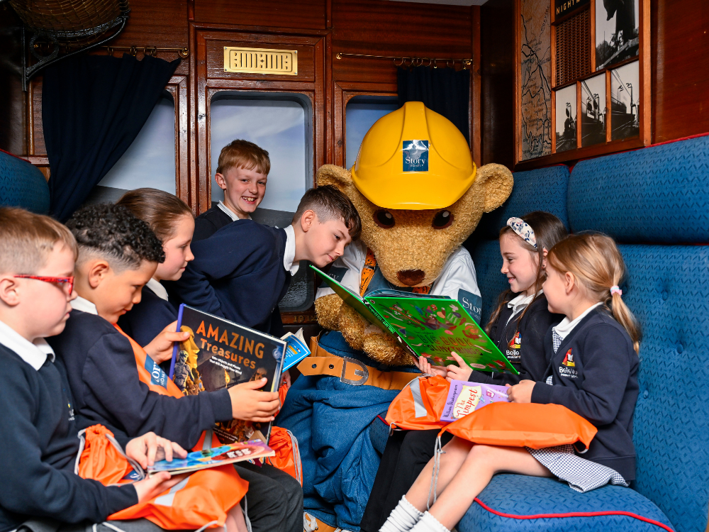 Belle Vue primary school, Builder Bear and Story Homes staff