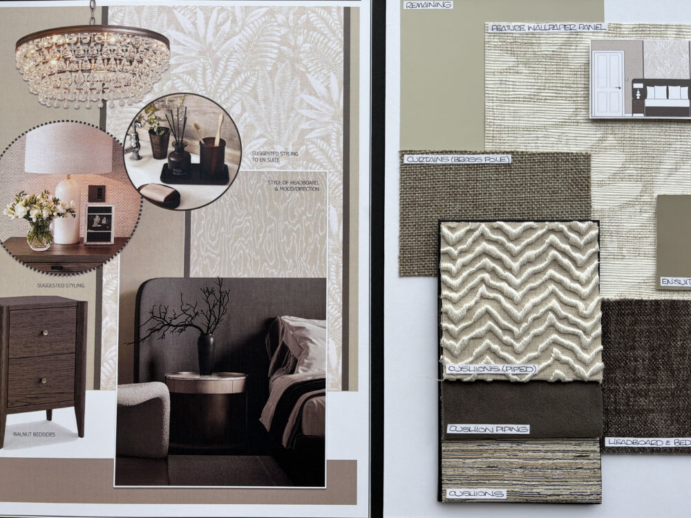 Interior design mood board for lounge