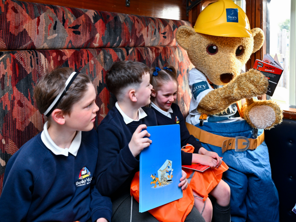 Belle Vue primary school, Builder Bear and Story Homes staff