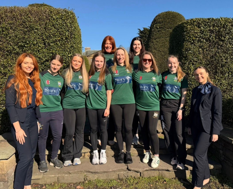 Story Homes sponsors Backworth Cricket Club Ladies as front-of-shirt partner