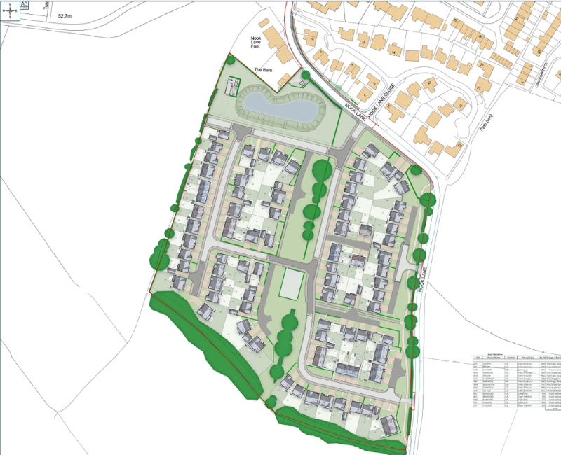 Coloured layout of Dalston planning application