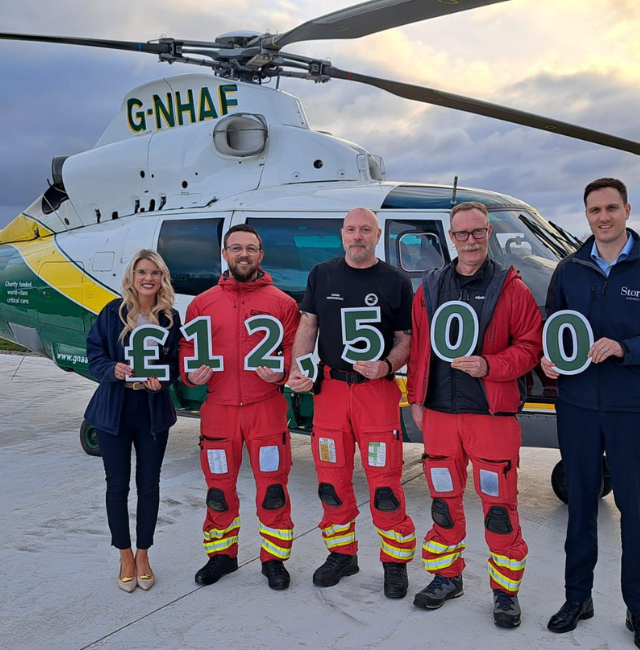 Story Homes raises over £26,000 for charity partners The Great North Air Ambulance Service and North West Air Ambulance Charity