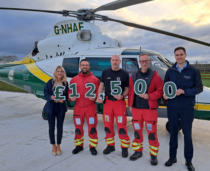 Story Homes raises over £26,000 for charity partners The Great North Air Ambulance Service and North West Air Ambulance Charity