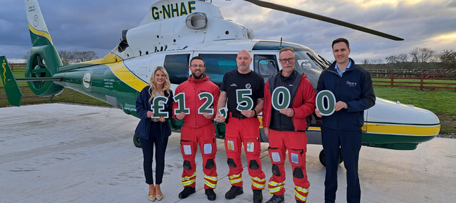 Story Homes raises over £26,000 for charity partners The Great North Air Ambulance Service and North West Air Ambulance Charity