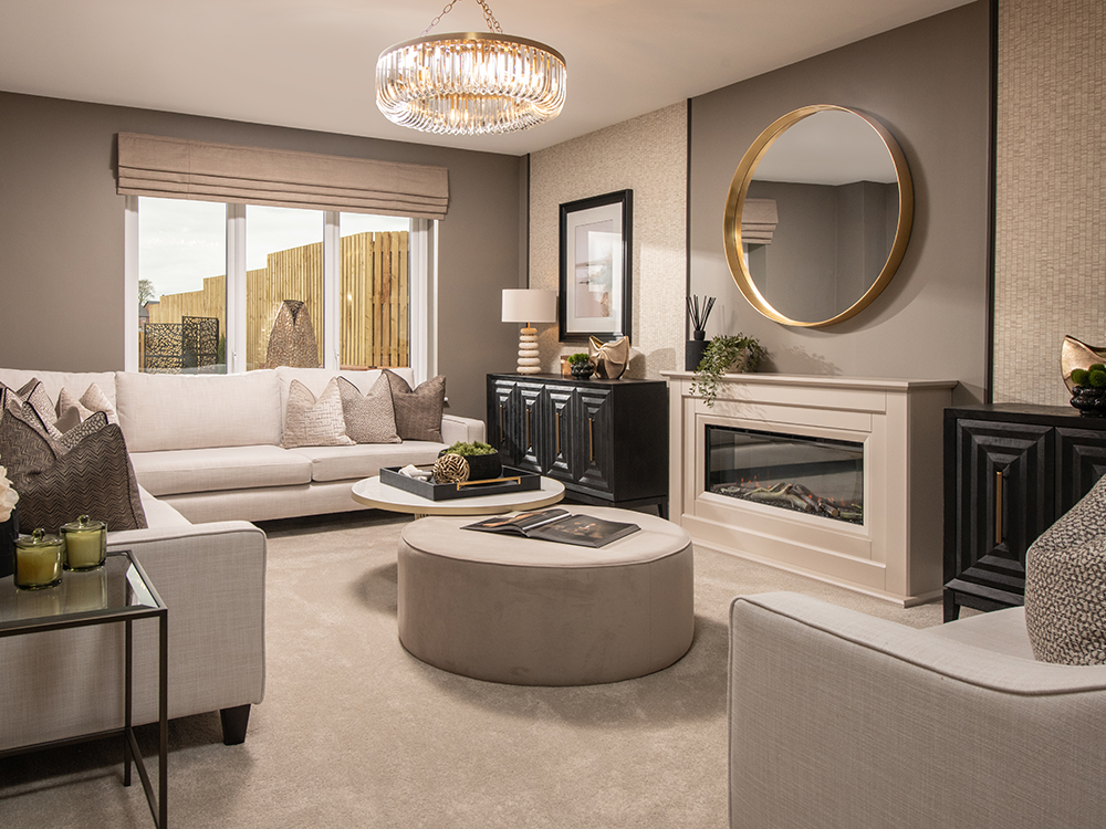 The Cranford lounge with fireplace
