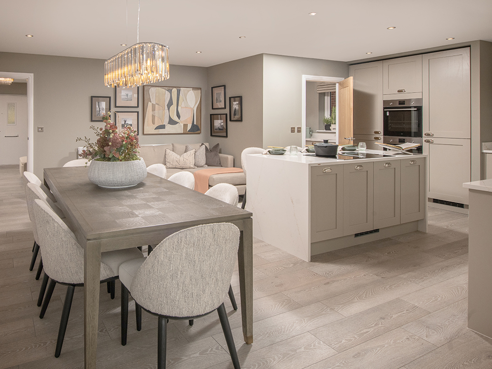 The Cranford kitchen with island and utility room