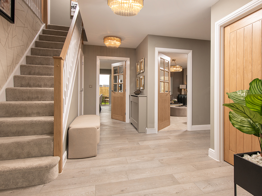 The Cranford entrance hall with stairs