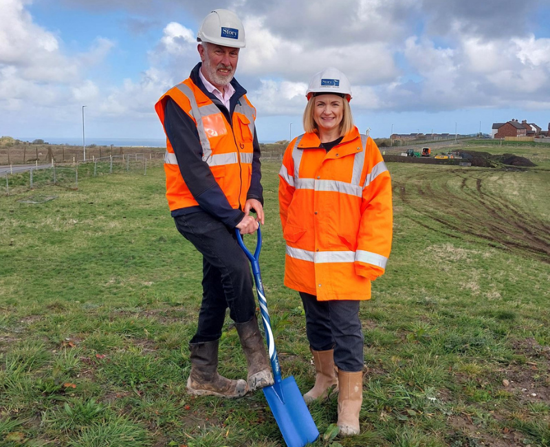 Richard Cannon and Carreana Taylor breaking ground at Edgehill Park