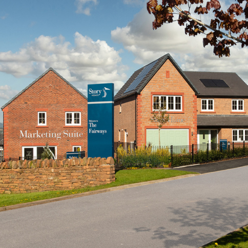 External shot of the show home and marketing suite at The Fairways, Penrith