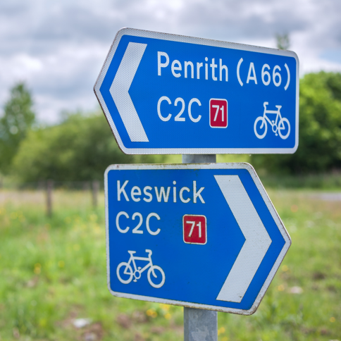 Signpost for Keswick and Penrith